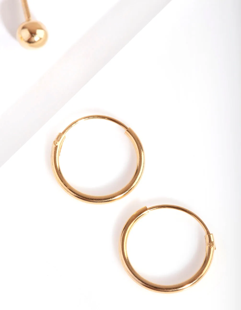 Gold Plated Sterling Silver Mini Studs & Hoop Earring Pack