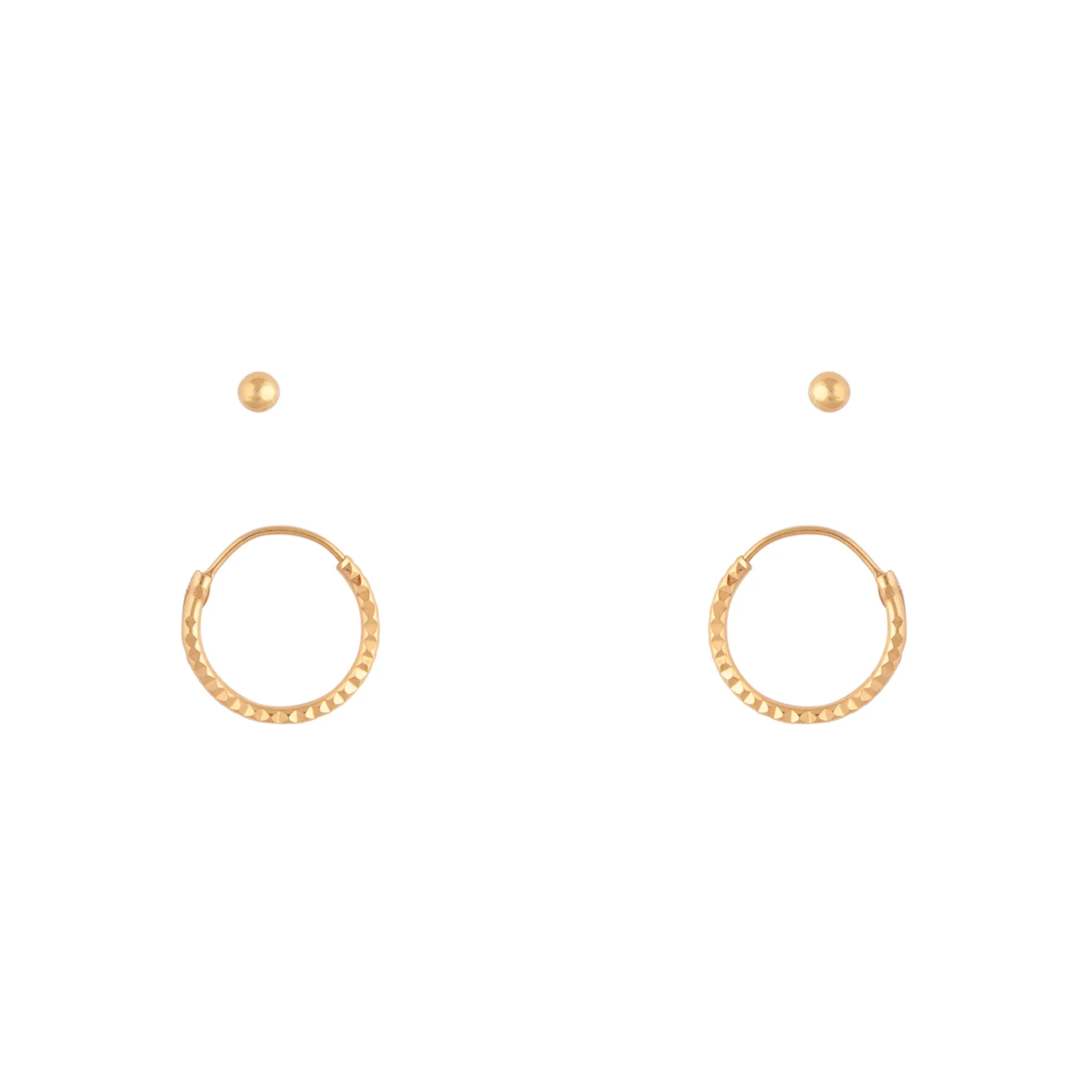 Gold Plated Sterling Silver Stud & Hoop Pack