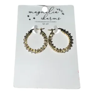 Gold Rhinestone Hoops