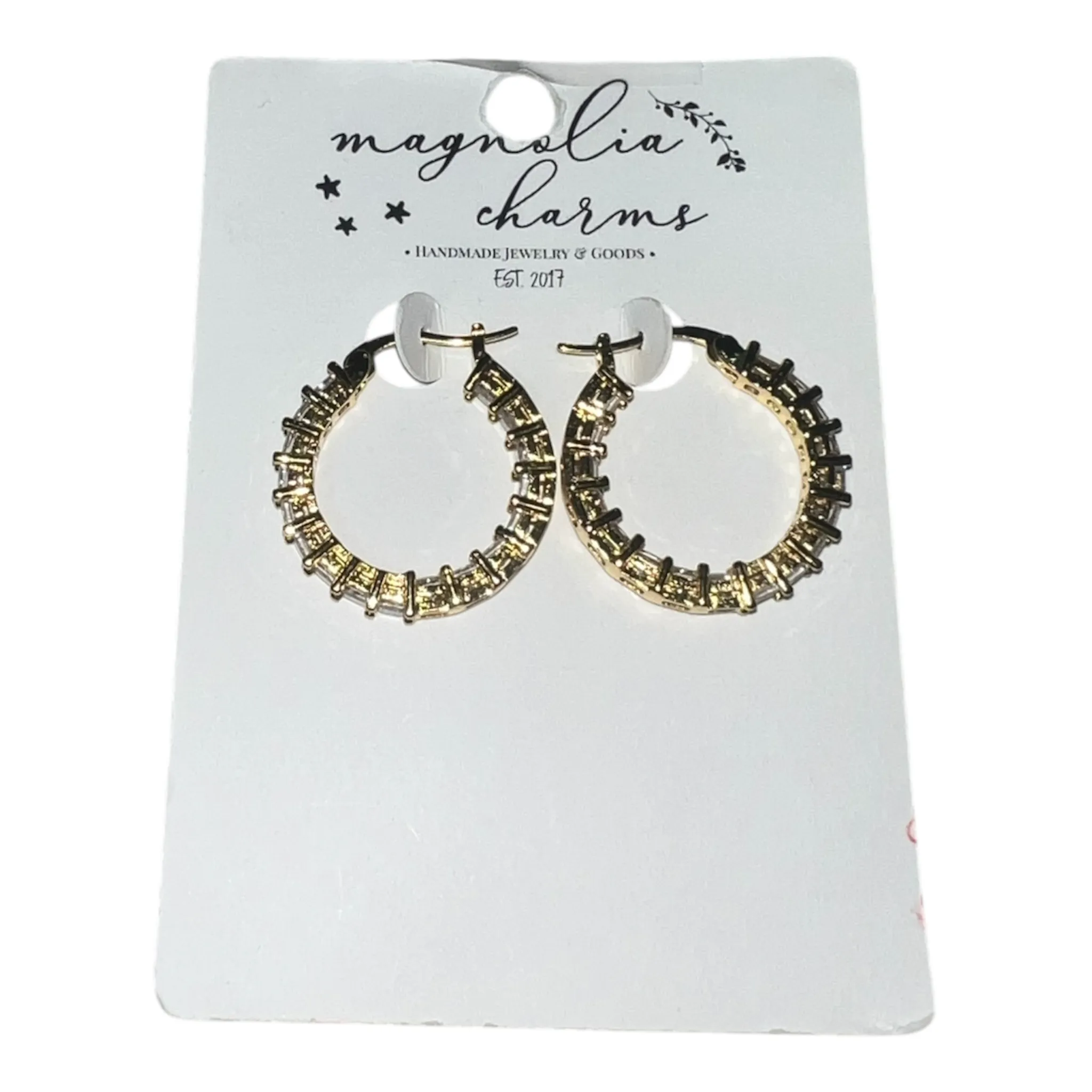 Gold Rhinestone Hoops
