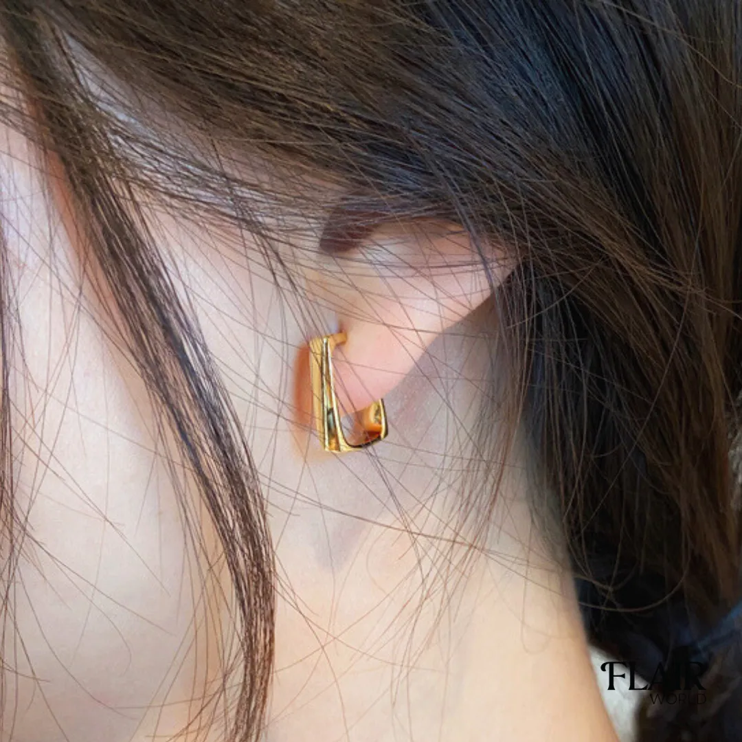 Gold Square Hoops