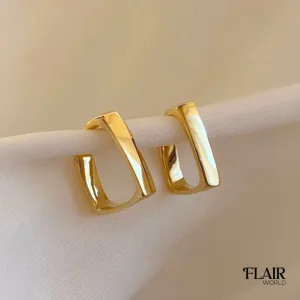 Gold Square Hoops