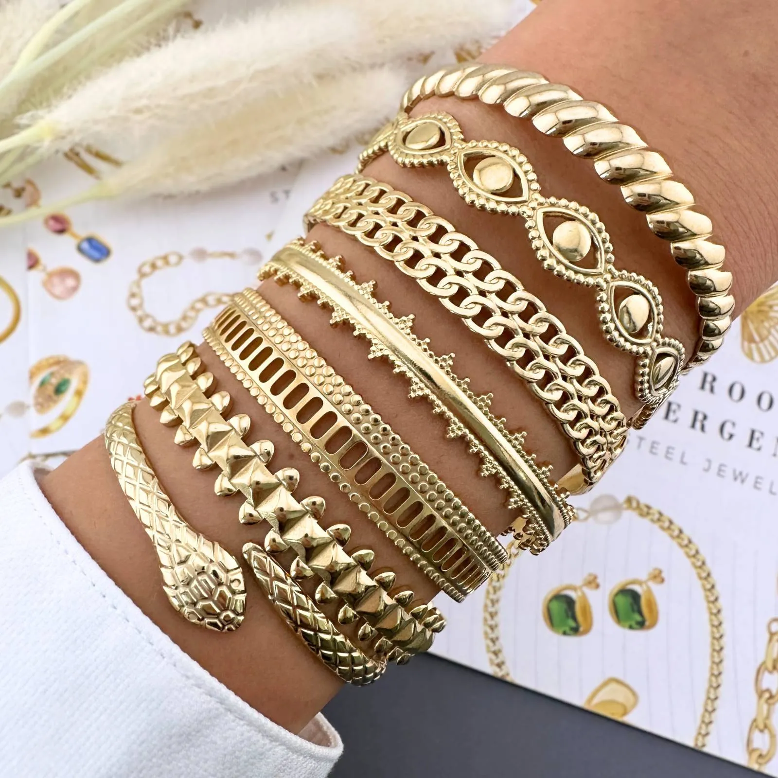 Golden Coin Evil Eye Bracelet – 18K Gold