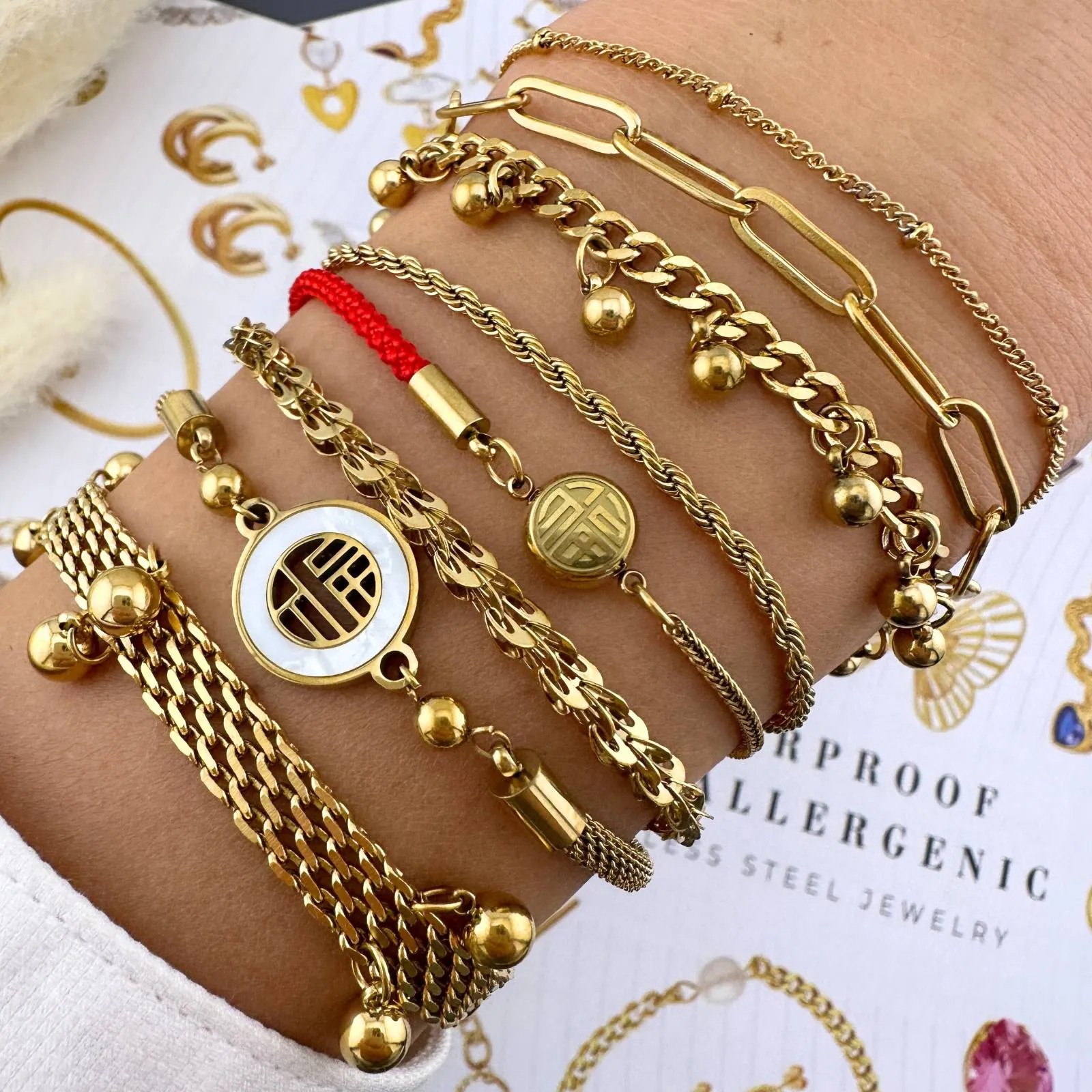 Golden Dew-Drop Charm Bracelet – 18K Gold