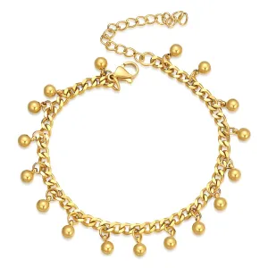 Golden Dew-Drop Charm Bracelet – 18K Gold
