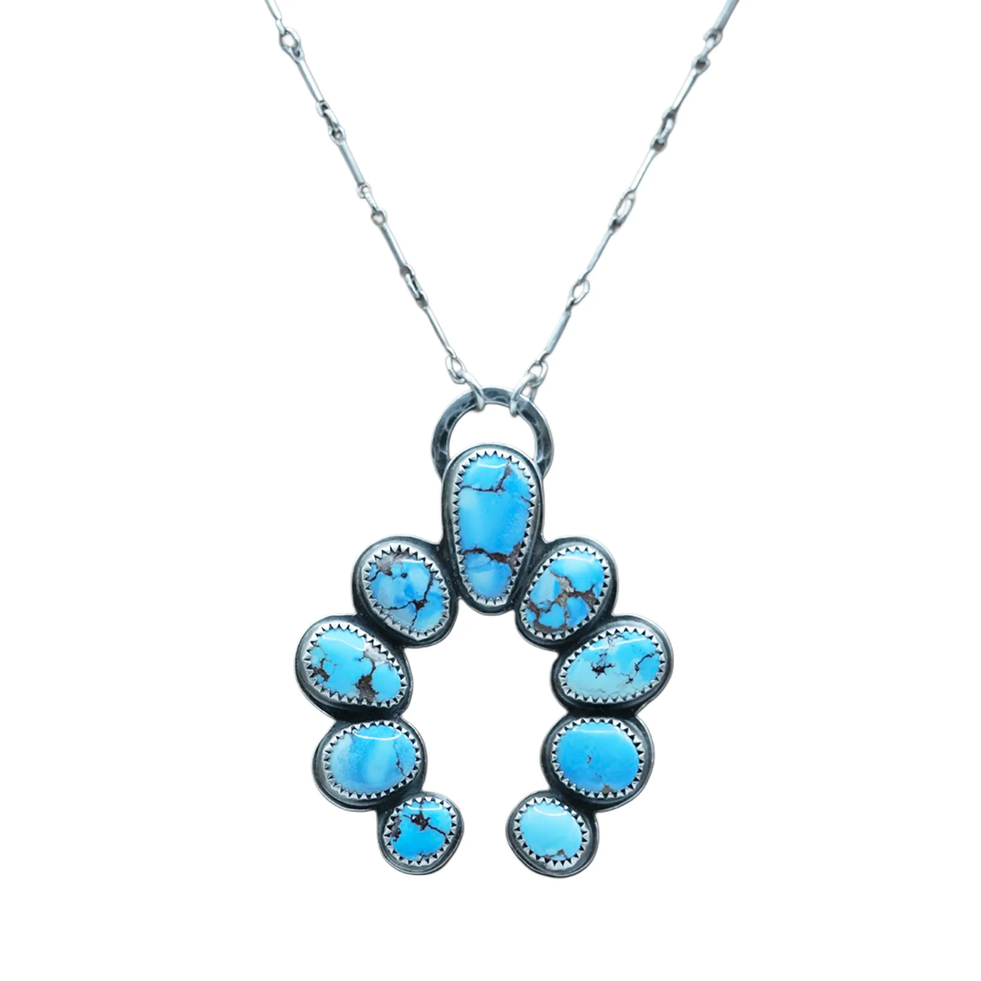 Golden Hills Turquoise & Sterling Silver Horseshoe Necklace