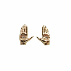 Hamsa Ladyfinger Stud Earrings