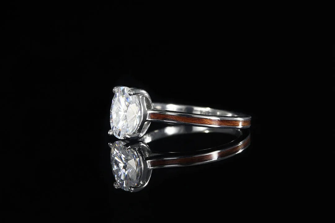 HAWAIIAN KOA PLATINUM DIAMOND ENGAGEMENT RING