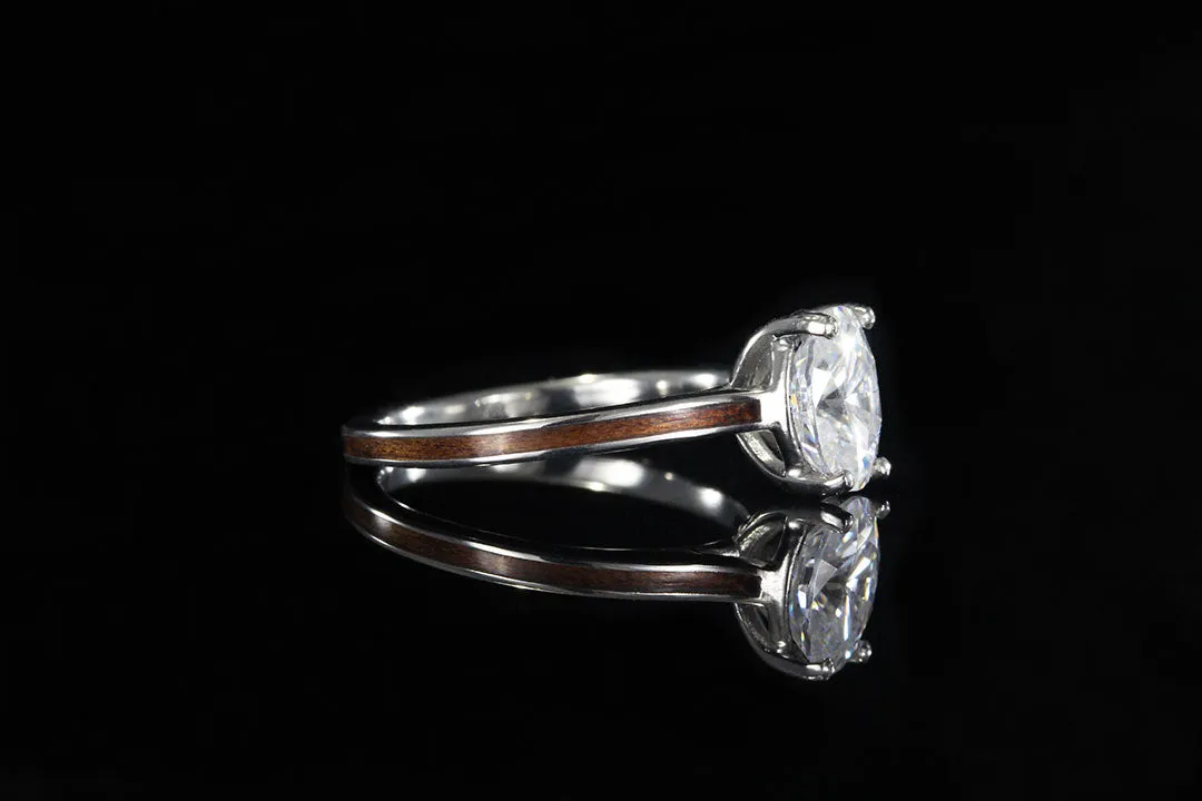 HAWAIIAN KOA PLATINUM DIAMOND ENGAGEMENT RING