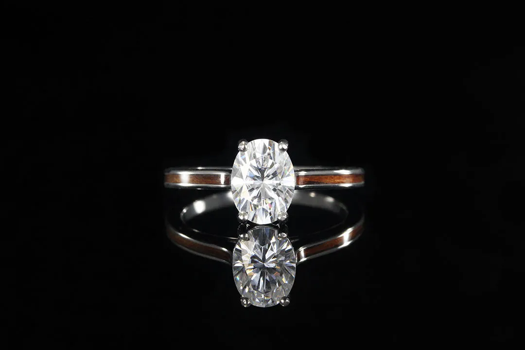 HAWAIIAN KOA PLATINUM DIAMOND ENGAGEMENT RING