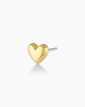 Heart Charm Stud in Gold / Heart