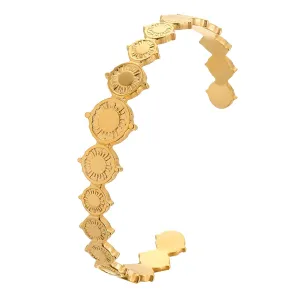 Honeycomb Coin-Link Bracelet – 18K Gold
