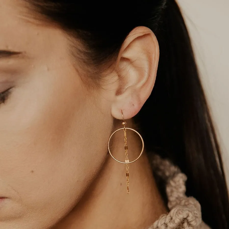 Hoop Dangle Chain Earrings