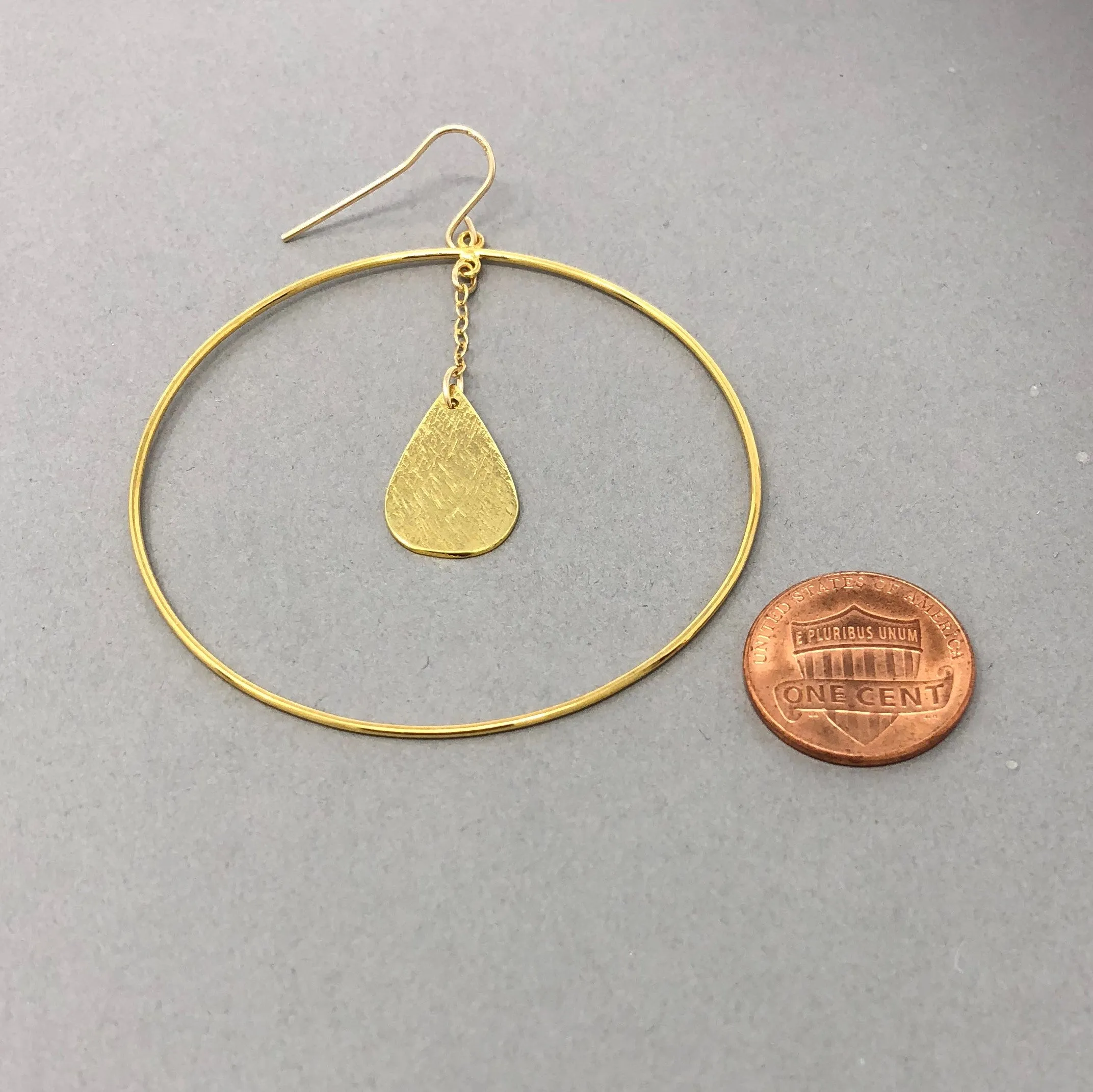Hoop with Dangling Teardrop Earrings