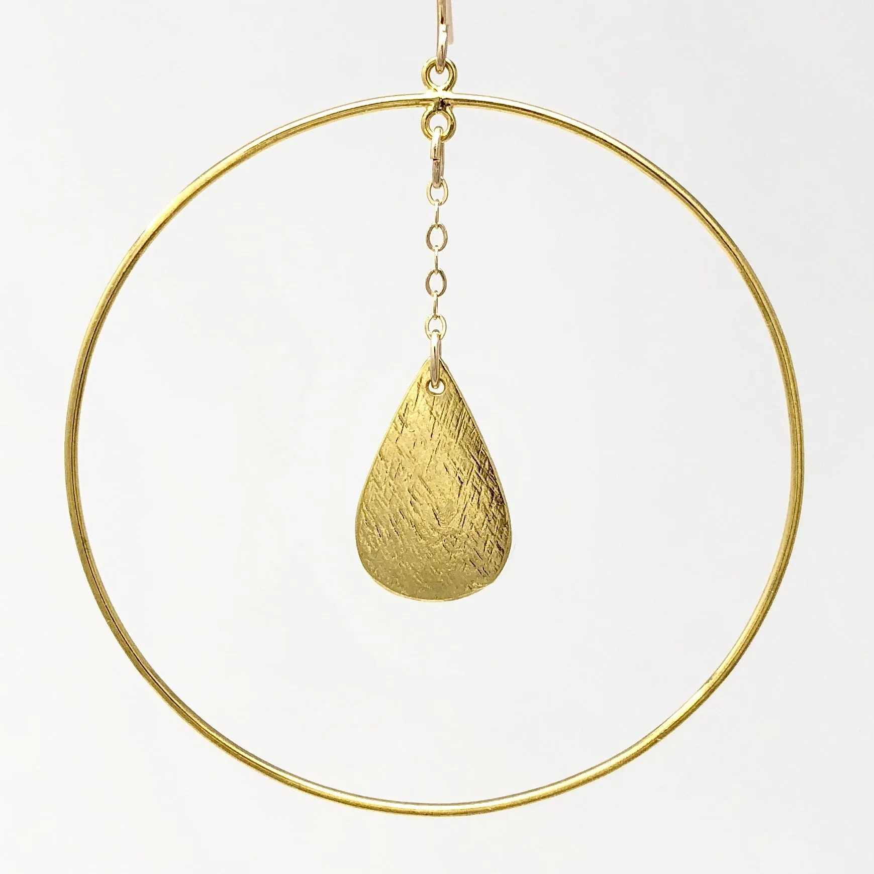 Hoop with Dangling Teardrop Earrings