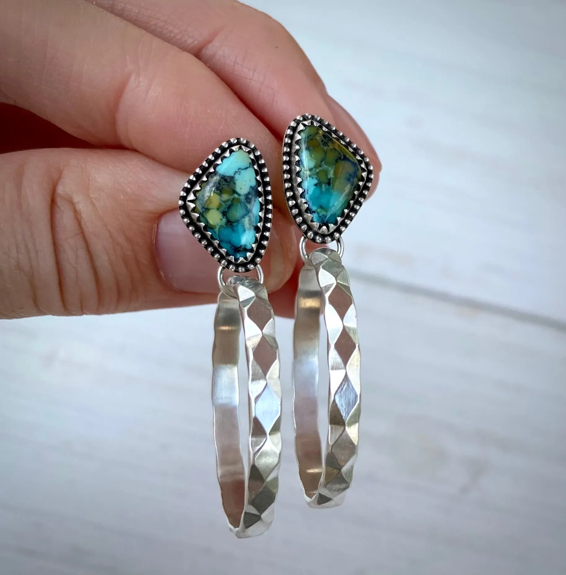 Hubei Turquoise Stud Hoops
