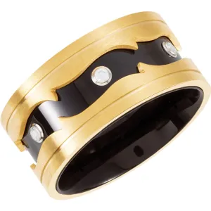 Immerse Plated Stainless Steel & Titanium Band, Size 8.5