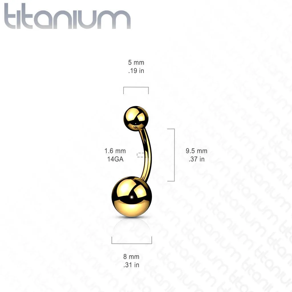 Implant Grade Titanium Rose Gold PVD Ball Stud Belly Ring