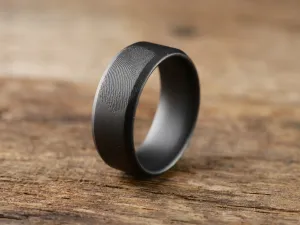 Imprint - Custom Fingerprint Ring - Matte Black Titanium