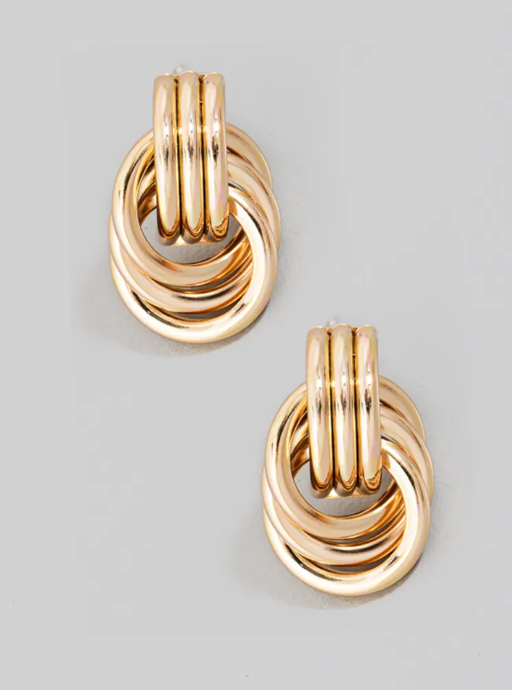 Interlinked Hoops Stud Earrings