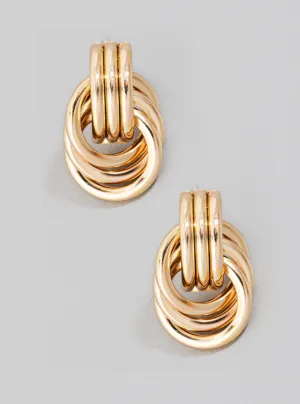 Interlinked Hoops Stud Earrings
