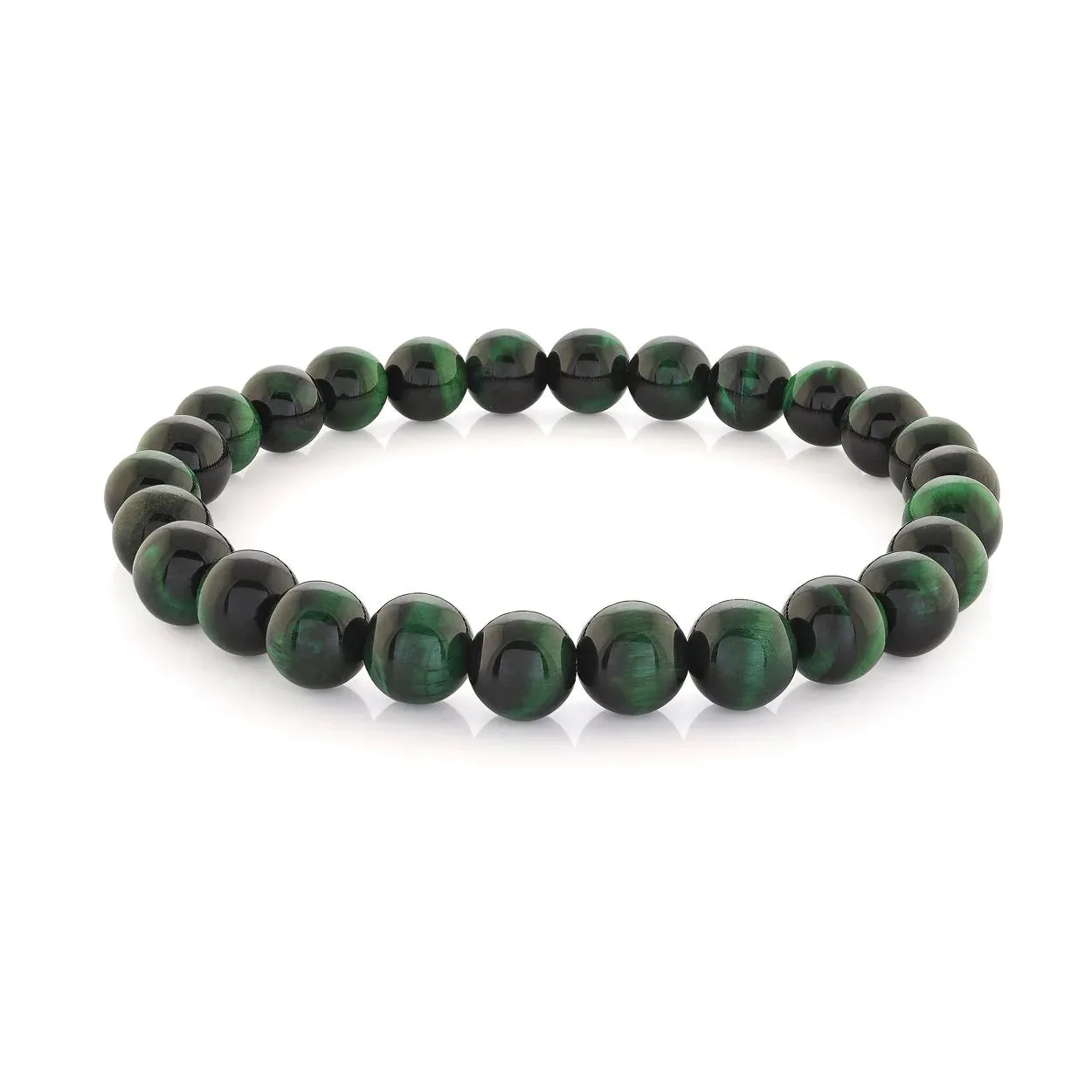 Italgem Green Tiger's Eye (6mm) Beaded Stretch Bracelet
