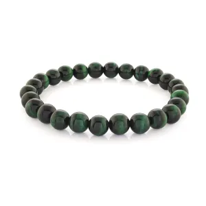 Italgem Green Tiger's Eye (6mm) Beaded Stretch Bracelet