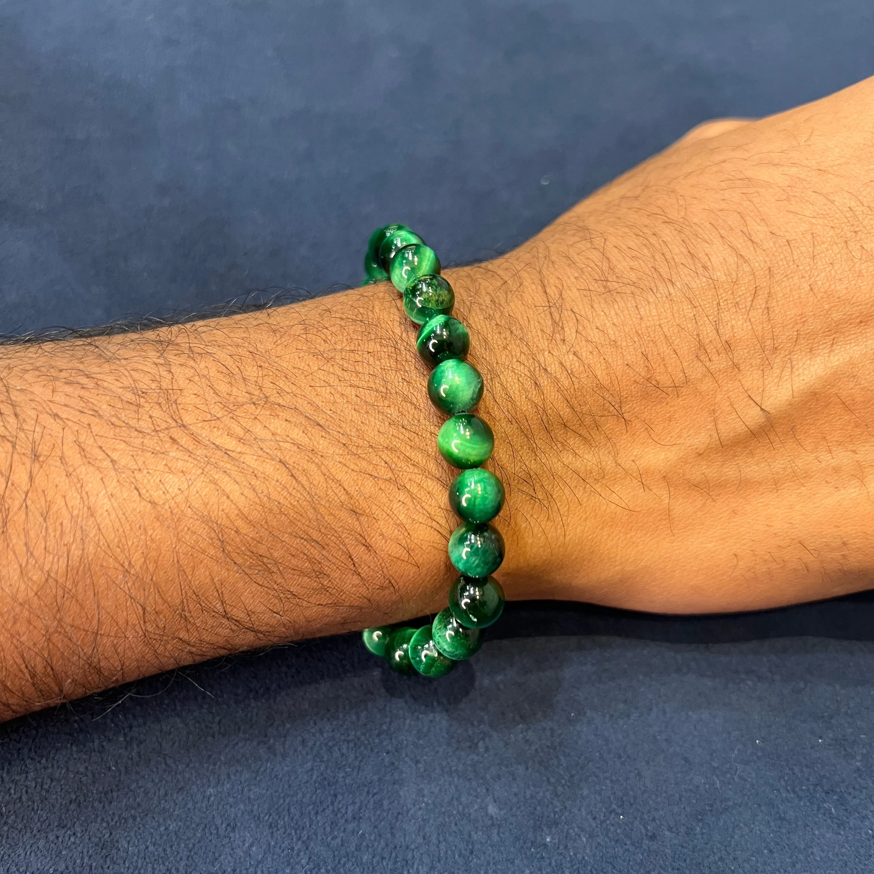 Italgem Green Tiger's Eye (6mm) Beaded Stretch Bracelet