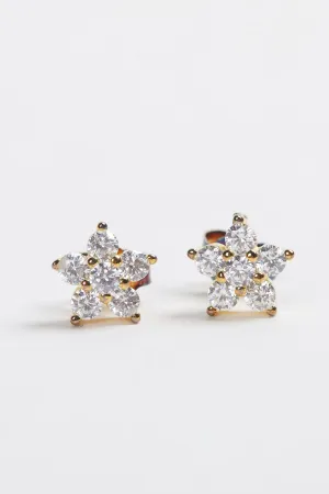 JULIETTTE GOLD-PLATED FLOWER STUD EARRINGS