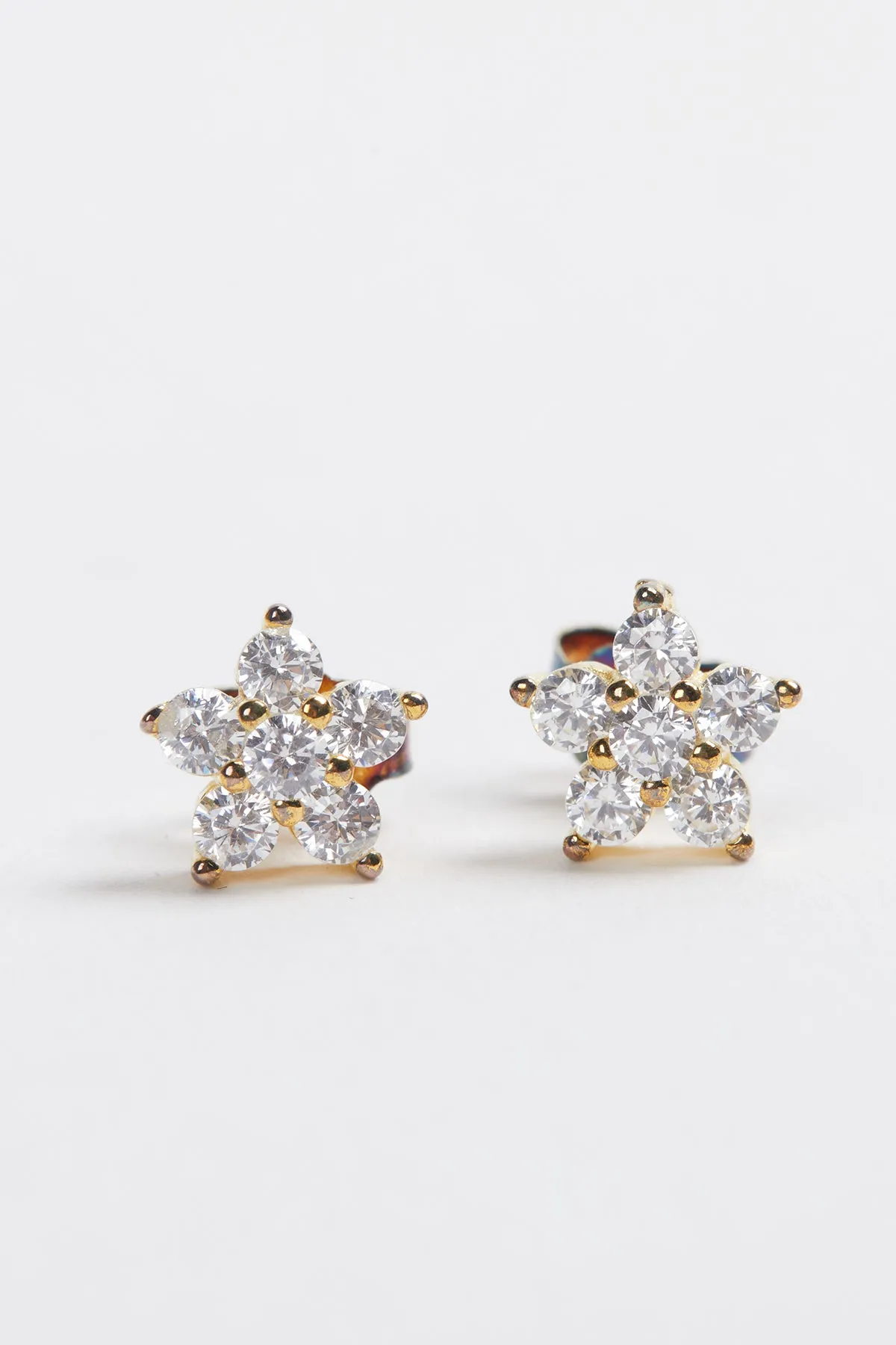JULIETTTE GOLD-PLATED FLOWER STUD EARRINGS
