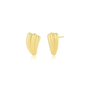 Jumbo Gold Fan Stud Earrings