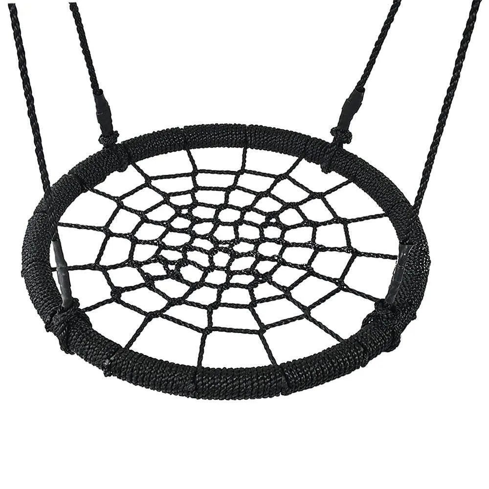 Kids Rope Swing Round Outdoor Birds Crows Nest Spider Web Swing Seat 65cm