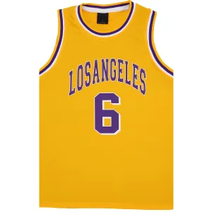LA Hoops Kids Basketball Jersey – Yellow (No. 6)