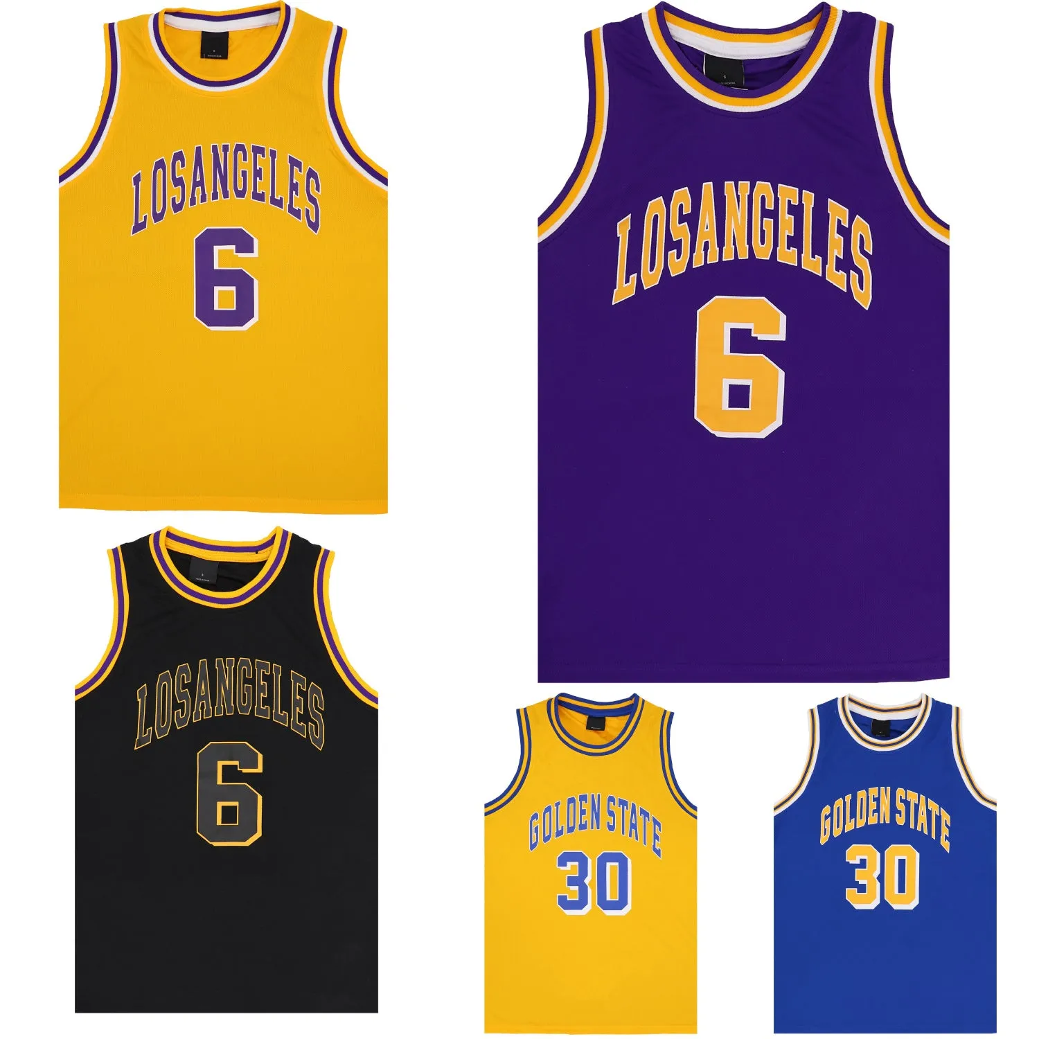 LA Hoops Kids Basketball Jersey – Yellow (No. 6)