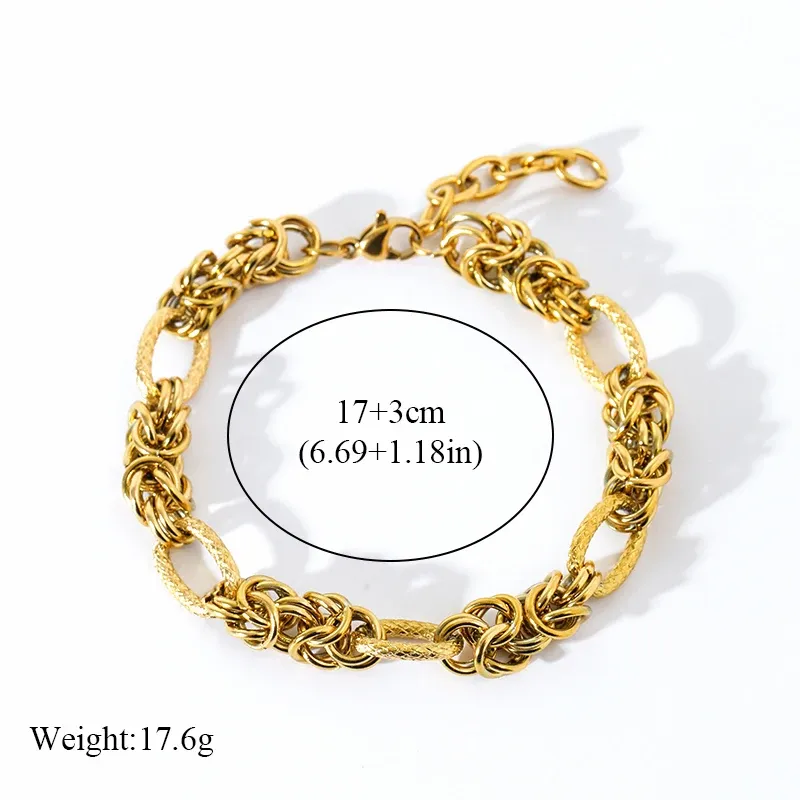 LAZA Stainless Steel Twisted Bracelet Bangles For Women Trendy 18K Gold Plated Wrist Chain Waterproof Jewelry Gift Party
