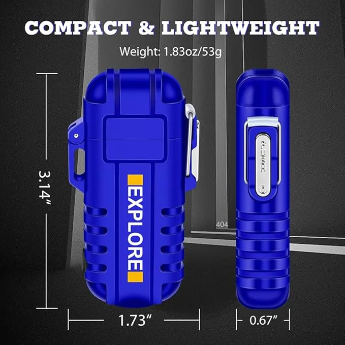 LcFun Electric Lighters USB C Rechargeable Lighter Plasma Arc Lighter Windproof Flameless Lighter with Flashlight, Gift for Christmas, New Year