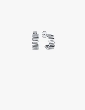 Leigh Wavy Hoops - Silver