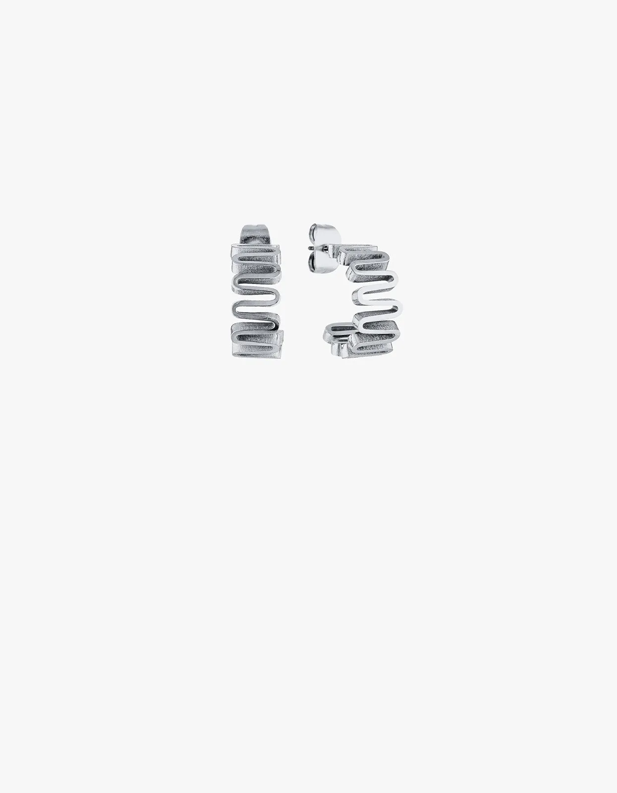Leigh Wavy Hoops - Silver