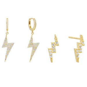 Lightning Bolt Earring Combo Set