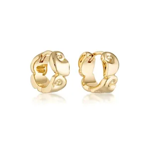 LINDA TAHIJA Nautilus Huggie Earrings - Gold Plated