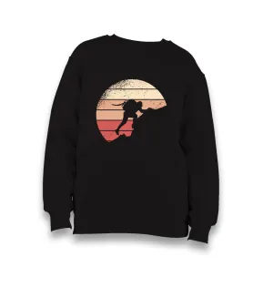 Man Climbing to a Mountain Kid's Black Sweatshirt