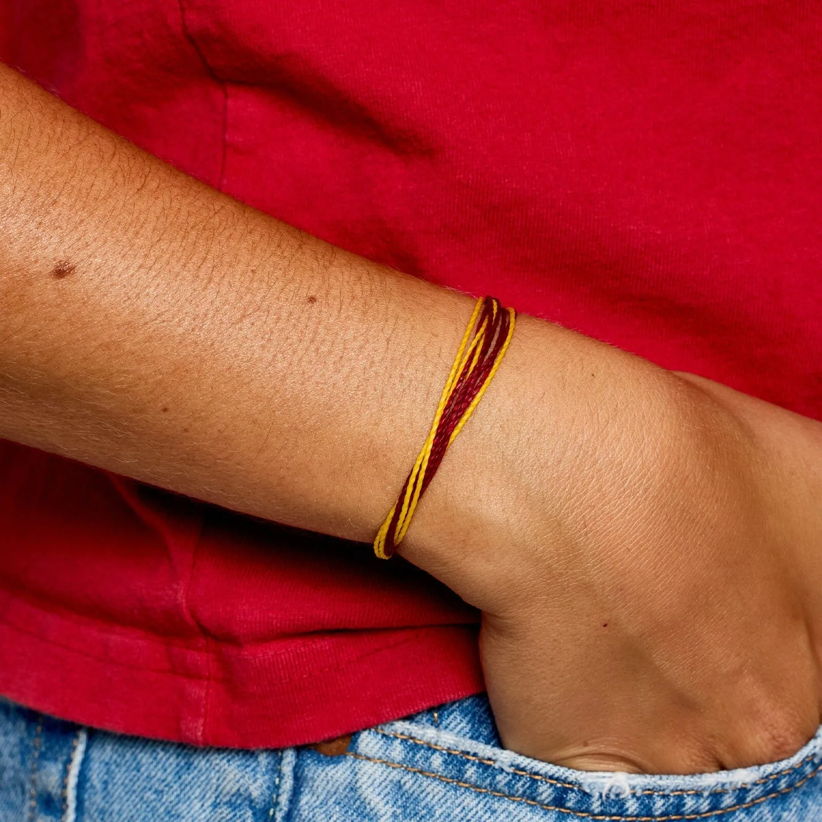 Maroon & Yellow Bracelet