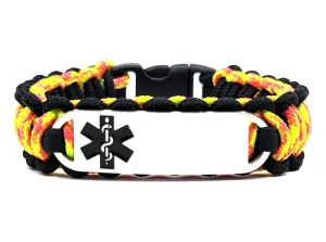 Medical Alert Bracelet – 275 Paracord Bracelet Featuring a Stainless Steel ID Tag w/ Black Medical Symbol – Great for Kids & Adults