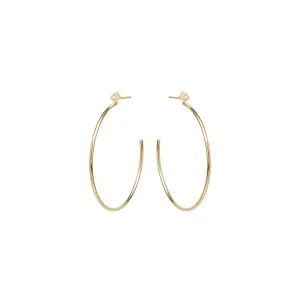 Medium Tiny Princess Diamond Stud Hoops