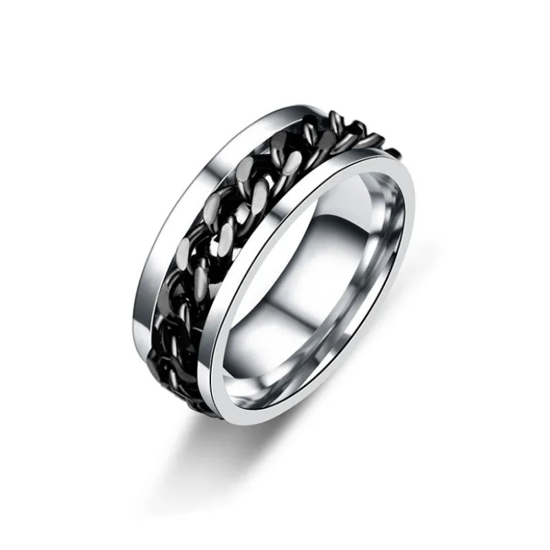 Men's 8MM Titanium Chain Rings