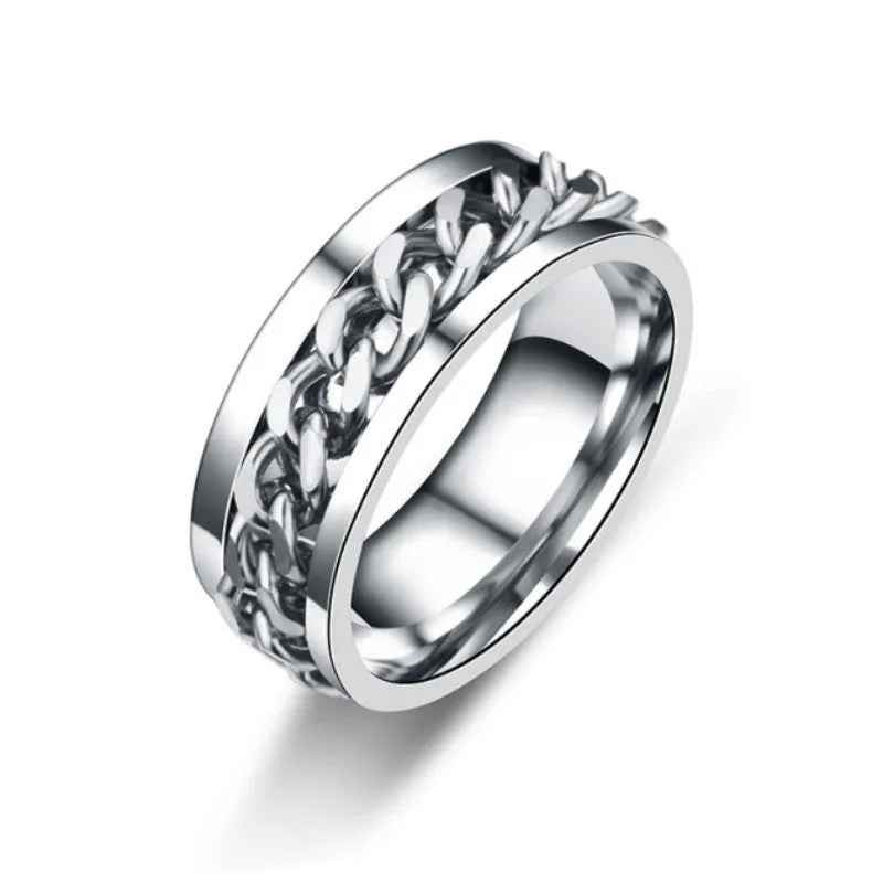 Men's 8MM Titanium Chain Rings