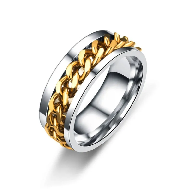 Men's 8MM Titanium Chain Rings