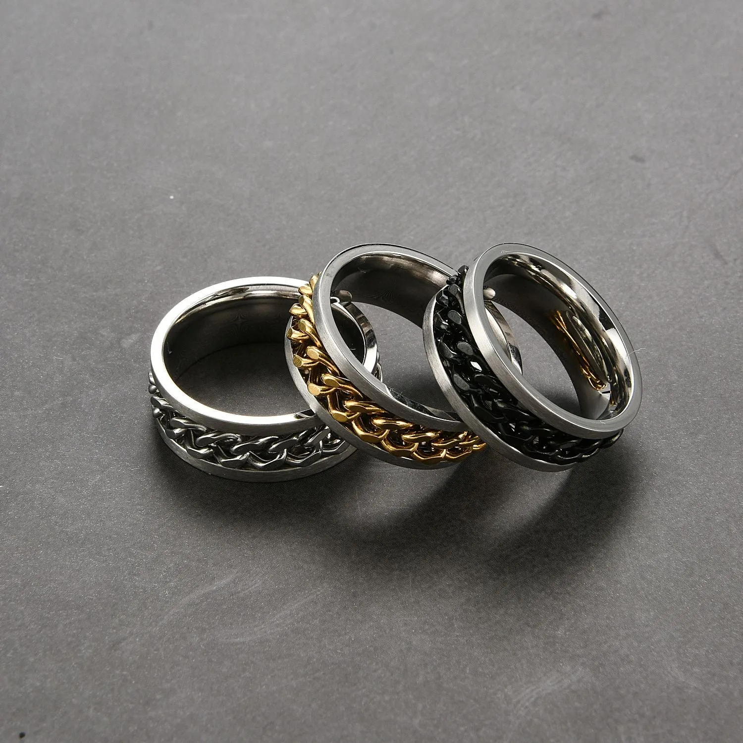 Men's 8MM Titanium Chain Rings