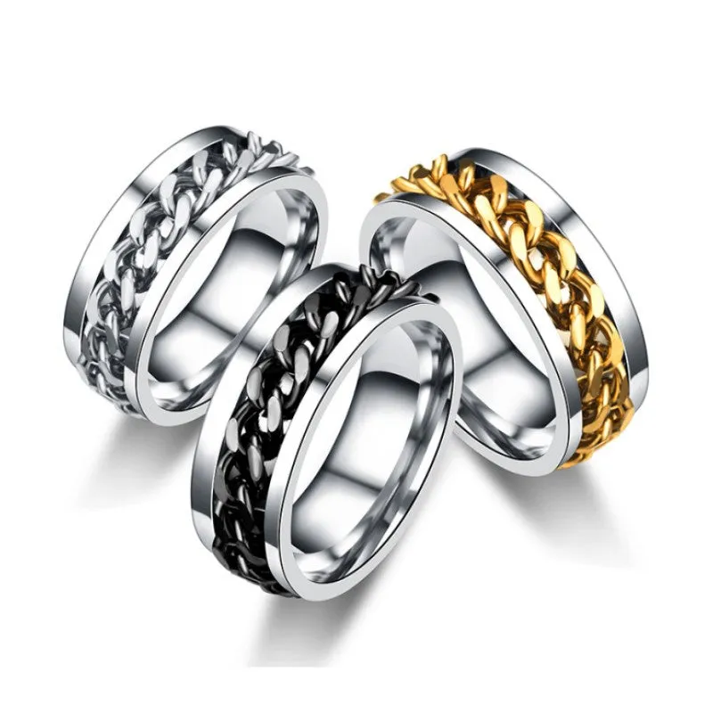 Men's 8MM Titanium Chain Rings