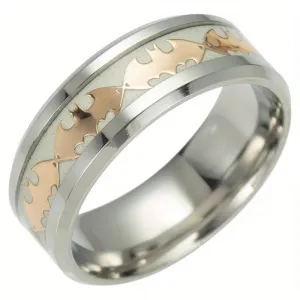 Men's Fluorescent Ring Stainless Steel Luminous Bat Ring